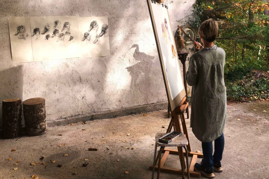 verdieping van teken vaardigheden tijdens atelierweek in Frankrijk