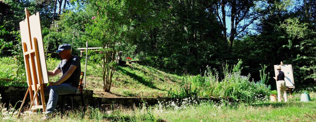 tekenen en schilderen tijdens atelierweek verdiepend tekenen en schilderen in Frankrijk